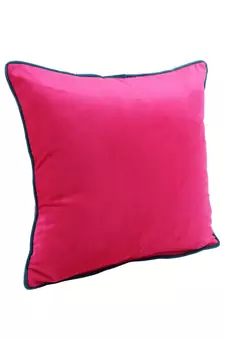 Eyda Velvet Fuchsia Color Cushion Cover Set of 2