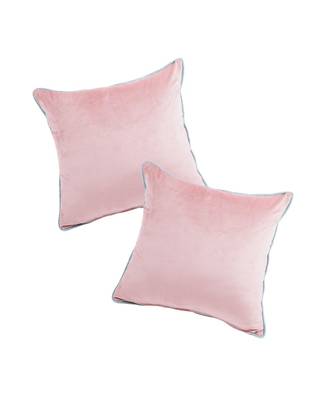 Eyda Velvet Peach Color Cushion Cover Set of 2 3