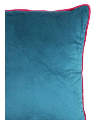 Eyda Velvet Blue Color Cushion Cover Set of 2 1