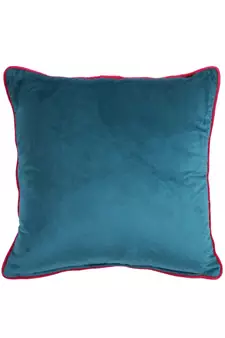 Eyda Velvet Blue Color Cushion Cover Set of 2