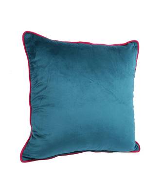 Eyda Velvet Blue Color Cushion Cover Set of 2 4