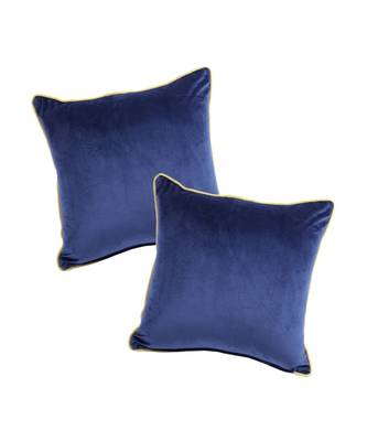 Eyda Velvet Blue Color Cushion Cover Set of 2 3