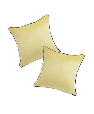 Eyda Velvet Yellow Color Cushion Cover Set of 2 3