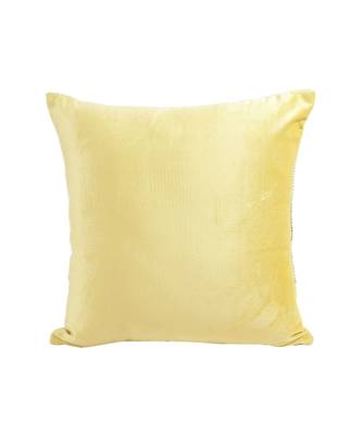 Eyda Velvet Yellow Color Beaded Cushion Cover Set of 2 5