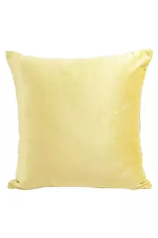 Eyda Velvet Yellow Color Beaded Cushion Cover Set of 2