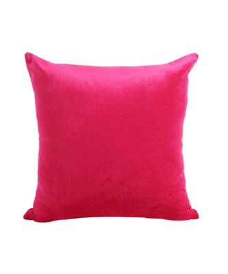 Eyda Velvet Fuchsia Color Beaded Cushion Cover Set of 2 4