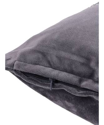 Eyda Velvet Grey Color Beaded Cushion Cover Set of 2 5