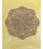 Eyda Velvet Yellow Color Beaded Cushion Cover Set of 2