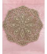 Eyda Velvet Peach Color Beaded Cushion Cover Set of 2