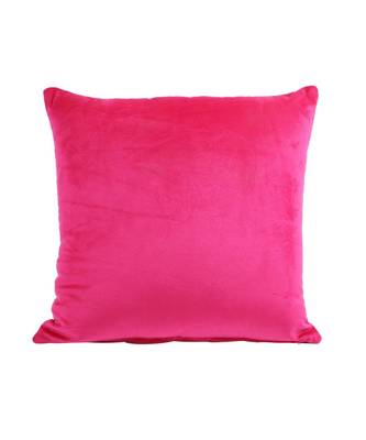 Eyda Velvet Fuchsia Color Beaded Cushion Cover Set of 2 5