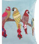 Eyda Velvet Aqua Color Beaded Sequin Cushion Cover Set of 2