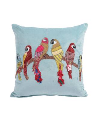 Eyda Velvet Aqua Color Beaded Sequin Cushion Cover Set of 2 3