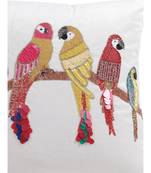 Eyda Velvet Ivory Color Beaded Sequin Cushion Cover Set of 2