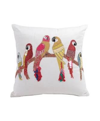 Eyda Velvet Ivory Color Beaded Sequin Cushion Cover Set of 2 2