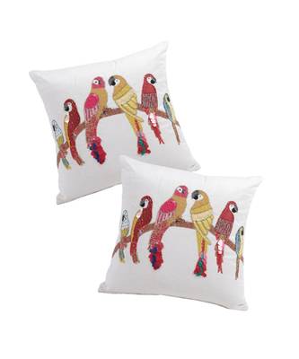 Eyda Velvet Ivory Color Beaded Sequin Cushion Cover Set of 2 3