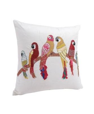 Eyda Velvet Ivory Color Beaded Sequin Cushion Cover Set of 2 4