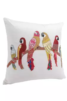 Eyda Velvet Ivory Color Beaded Sequin Cushion Cover Set of 2