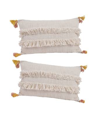 Eyda Jute Cotton Tassle Cushion Covers Set of 2 3