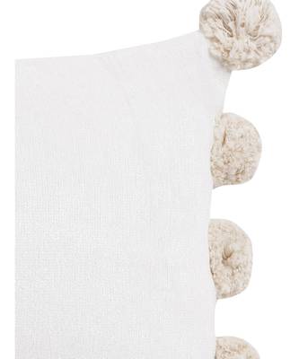 Eyda Chenille Cotton Pom Pom Cushion Covers Set of 2 1