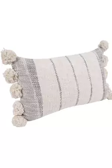 Eyda Jute Cotton Pom Pom Cushion Covers Set of 2