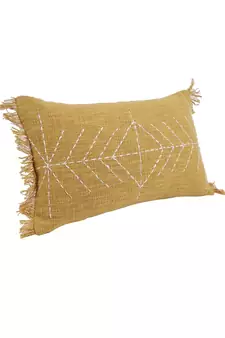 Eyda Jute Cotton Hand Work Cushion Covers Set of 2