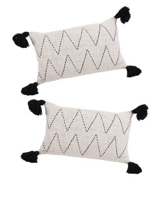 Eyda Jute Cotton Hand Work Cushion Covers Set of 2 4