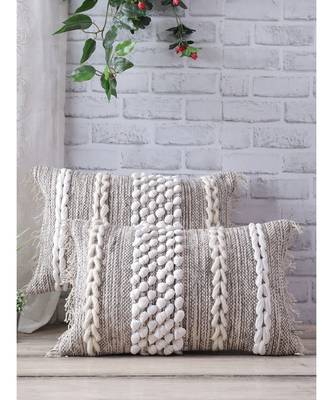 Eyda Hand Woven Cotton Cushion Cover Set of 2 1