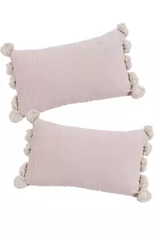 Eyda Chenille Pom Pom Cushion Covers Set of 2