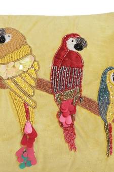 Eyda Velvet Yellow Color Beaded Sequin Cushion Cover Set of 2