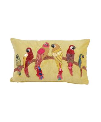Eyda Velvet Yellow Color Beaded Sequin Cushion Cover Set of 2 2