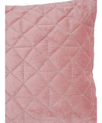 Eyda Super Soft Velvet Peach Color Set of 2 Quilted Cushion Cover 1