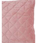 Eyda Super Soft Velvet Peach Color Set of 2 Quilted Cushion Cover