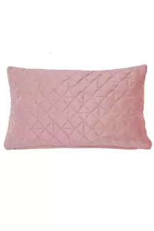 Eyda Super Soft Velvet Peach Color Set of 2 Quilted Cushion Cover
