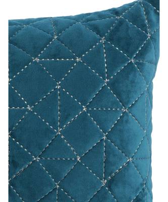 Eyda Super Soft Velvet Blue Color Set of 2 Quilted Cushion Cover 1