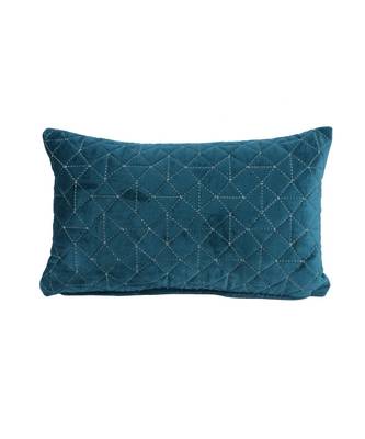 Eyda Super Soft Velvet Blue Color Set of 2 Quilted Cushion Cover 2