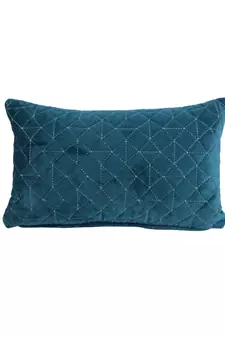 Eyda Super Soft Velvet Blue Color Set of 2 Quilted Cushion Cover