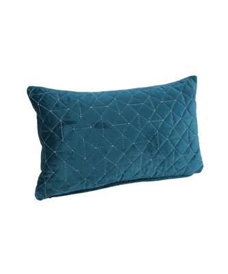 Eyda Super Soft Velvet Blue Color Set of 2 Quilted Cushion Cover 4