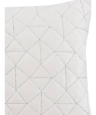 Eyda Super Soft Velvet Ivory Color Set of 2 Quilted Cushion Cover 1