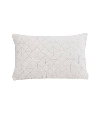 Eyda Super Soft Velvet Ivory Color Set of 2 Quilted Cushion Cover 2