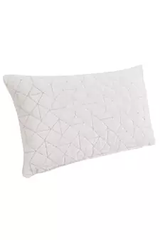 Eyda Super Soft Velvet Ivory Color Set of 2 Quilted Cushion Cover