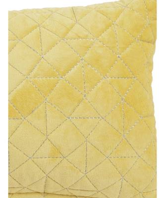 Eyda Super Soft Velvet Yellow Color Set of 2 Quilted Cushion Cover 1
