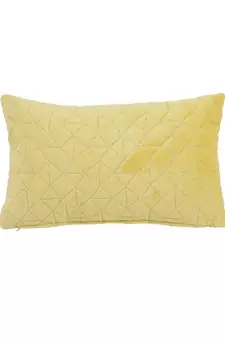 Eyda Super Soft Velvet Yellow Color Set of 2 Quilted Cushion Cover