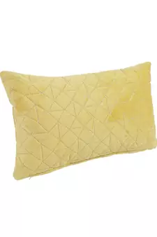 Eyda Super Soft Velvet Yellow Color Set of 2 Quilted Cushion Cover