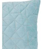 Eyda Super Soft Velvet Aqua Color Set of 2 Quilted Cushion Cover