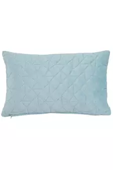 Eyda Super Soft Velvet Aqua Color Set of 2 Quilted Cushion Cover