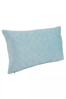 Eyda Super Soft Velvet Aqua Color Set of 2 Quilted Cushion Cover