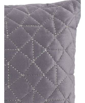 Eyda Super Soft Velvet grey Color Set of 2 Quilted Cushion Cover 1
