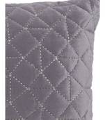 Eyda Super Soft Velvet grey Color Set of 2 Quilted Cushion Cover