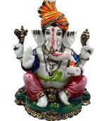 ESVAR STONECRAFT Poly Resin Hand Made Sculpture of Pagdi Ganesh