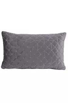 Eyda Super Soft Velvet grey Color Set of 2 Quilted Cushion Cover